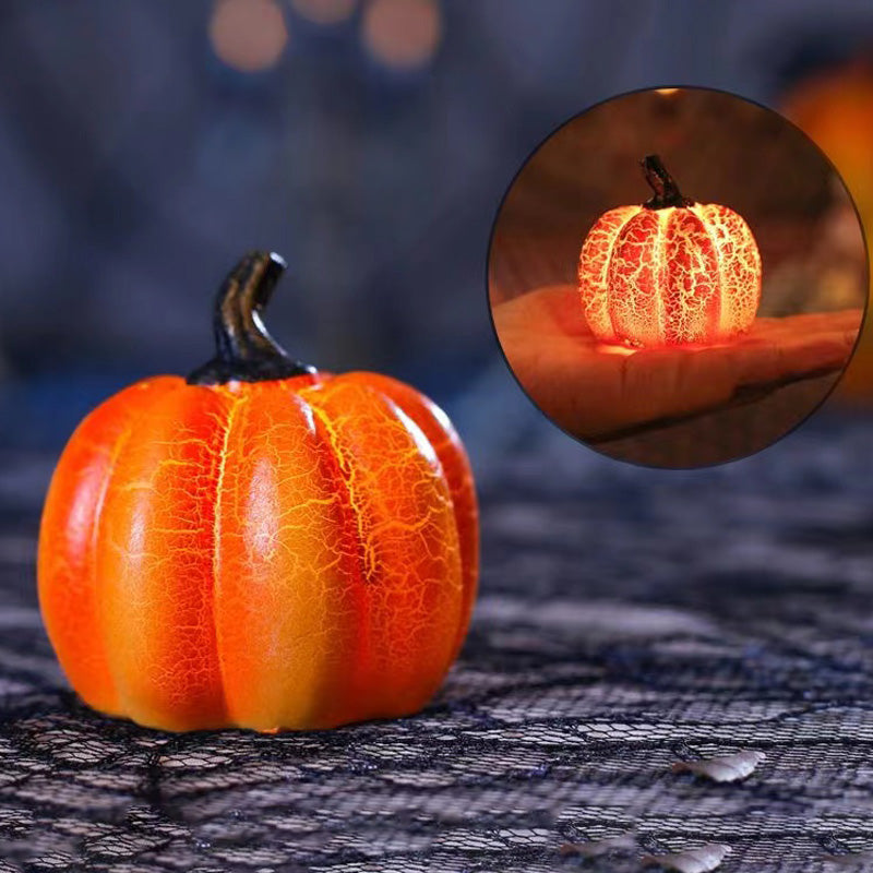 Linterna de calabaza para Halloween, lámpara LED tipo vela de calabaza , Decocoración de Halloween