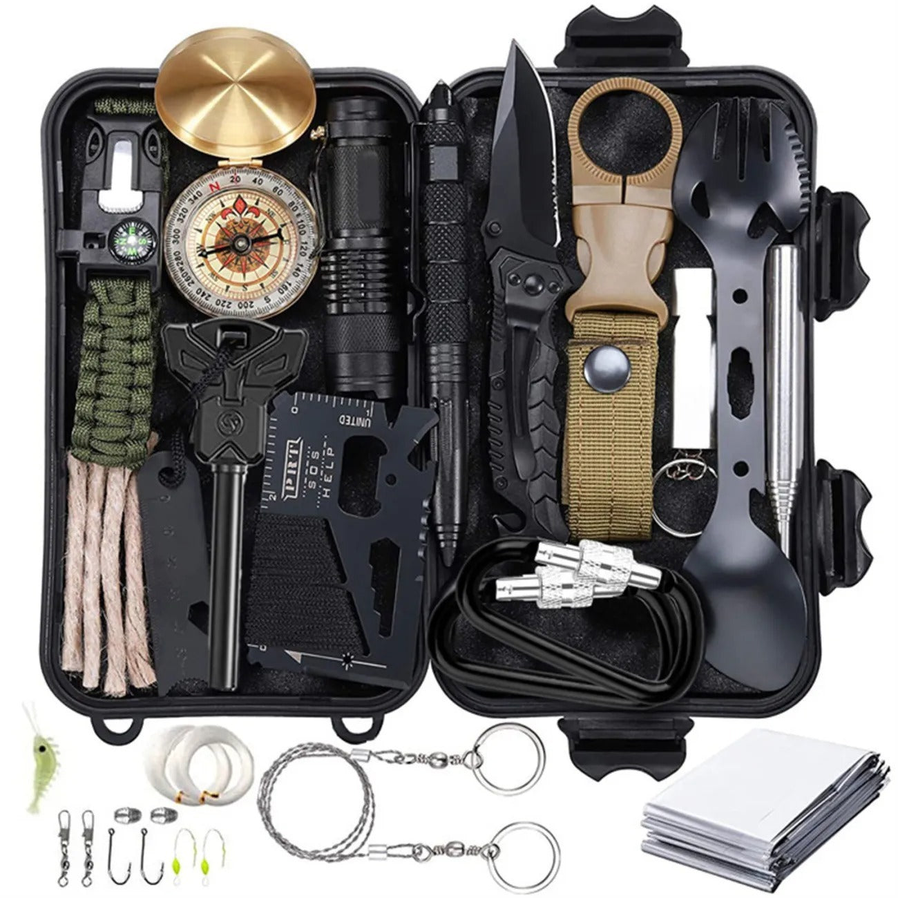 Kit de camping al aire libre Juego de herramientas de supervivencia SOS