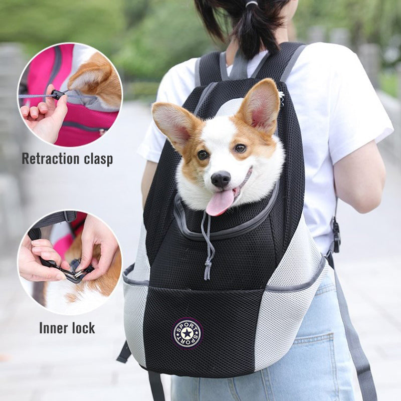 Trasportín para perros, mochila para perros, doble hombro, portátil, para viaje