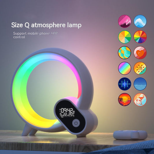 Luz G creativa!, lámpara en forma de G, reloj despertador con pantalla Digital, Audio, Bluetooth despertador inteligente Q luz de ambiente, colorido y con 15 canciones incorporadas