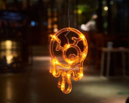 Luces LED colgantes para ventana de Halloween, araña, calabaza, fantasma colgante, luces de atmósfera de terror, decoración del hogar