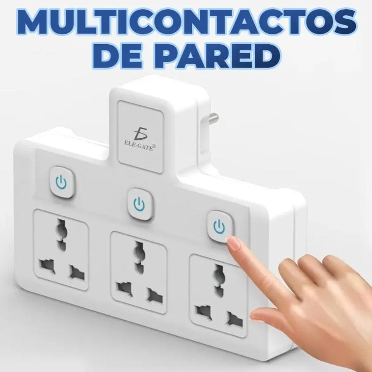 Multisocket Blanco con Sistema de Protección contra Sobrecargas 3 tomas