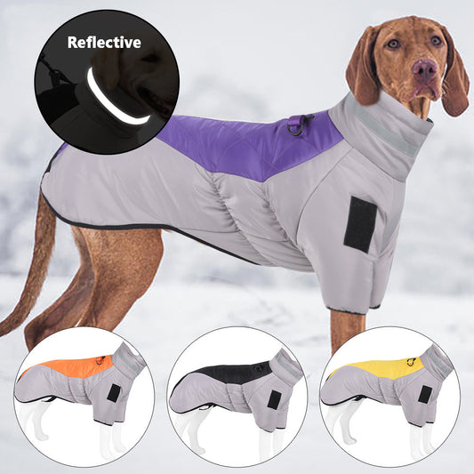 Ropa para perros gruesa con calidez reflectante para perros grandes, ropa para lluvia, suministros para mascotas