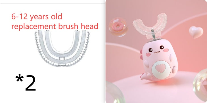 Children'S Electric Toothbrush Food Grade Silicone Oral 360 Degree Automatic Usb Charging Smart Children'S Toothbrush U-Shaped