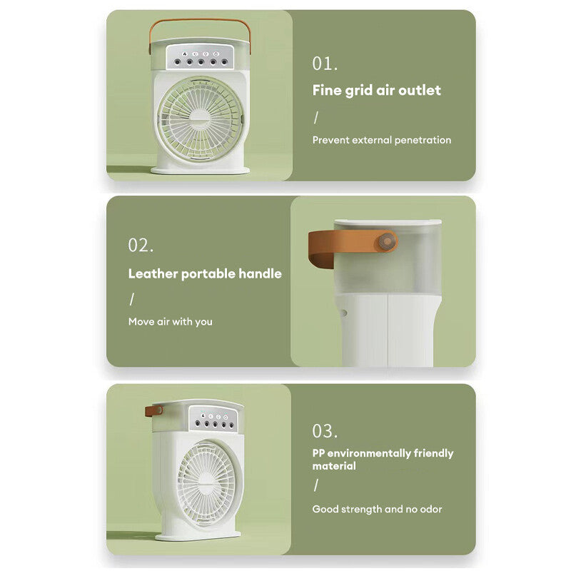 Mini Aire Acondicionado Portátil USB – ¡Frescura Inteligente con Luz LED!