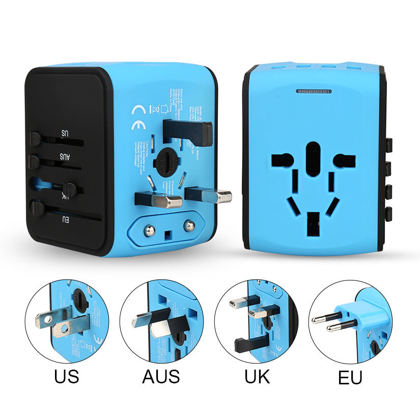 Base de carga multifuncional para viajes con 4 puertos USB y convertidor