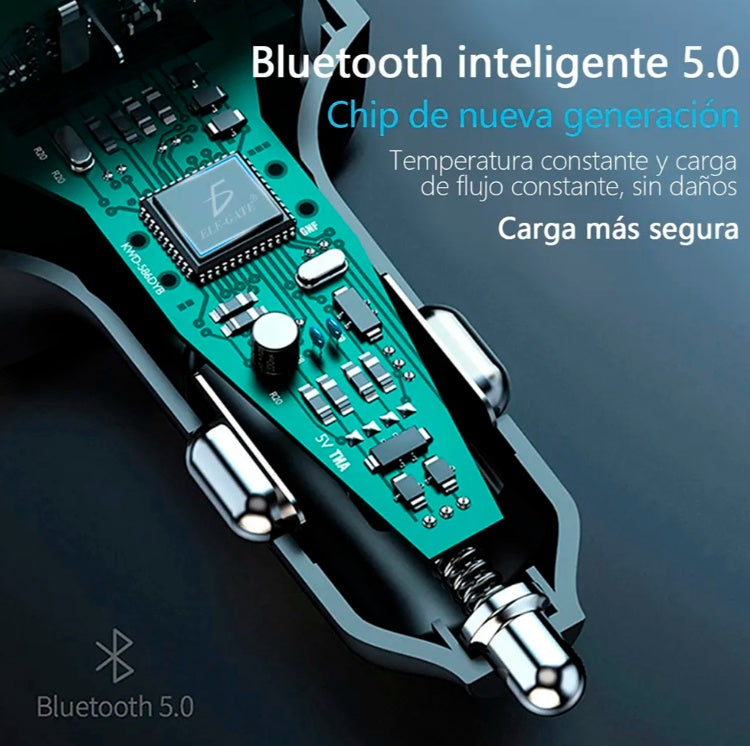 Transmisor Bluetooth para coche, portátil, para PC, sintonizador de radio MP3 y MP4, transmisor FM