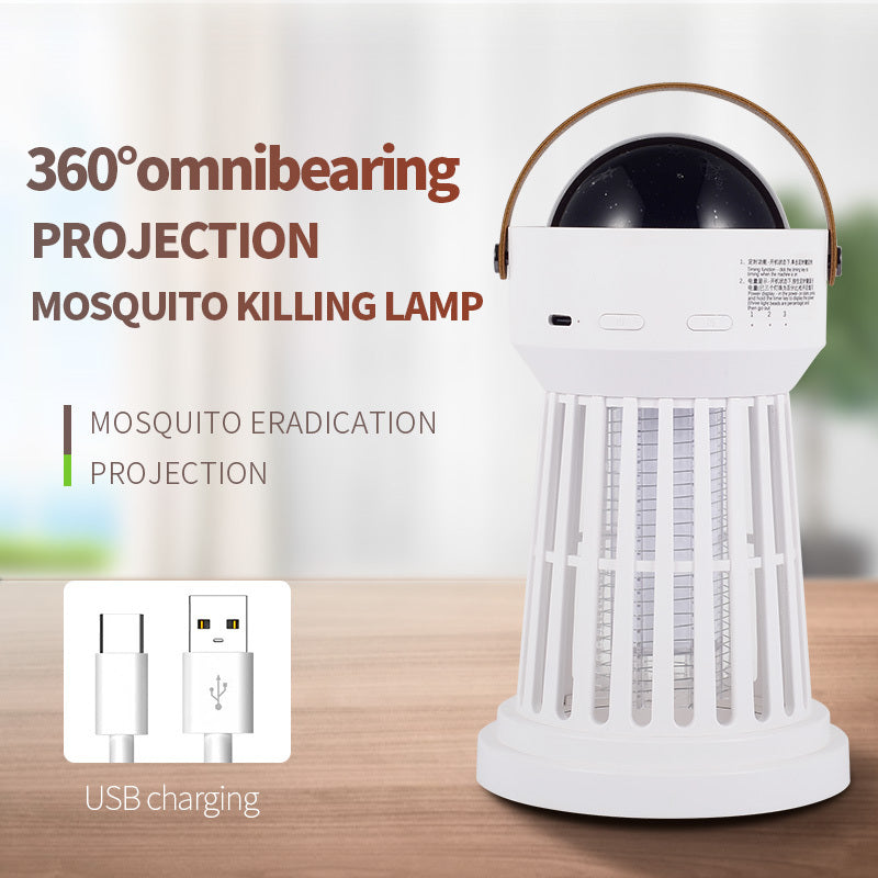 Lámpara Mata Mosquitos 2 en 1 con Proyector de Estrellas – Segura y Portátil