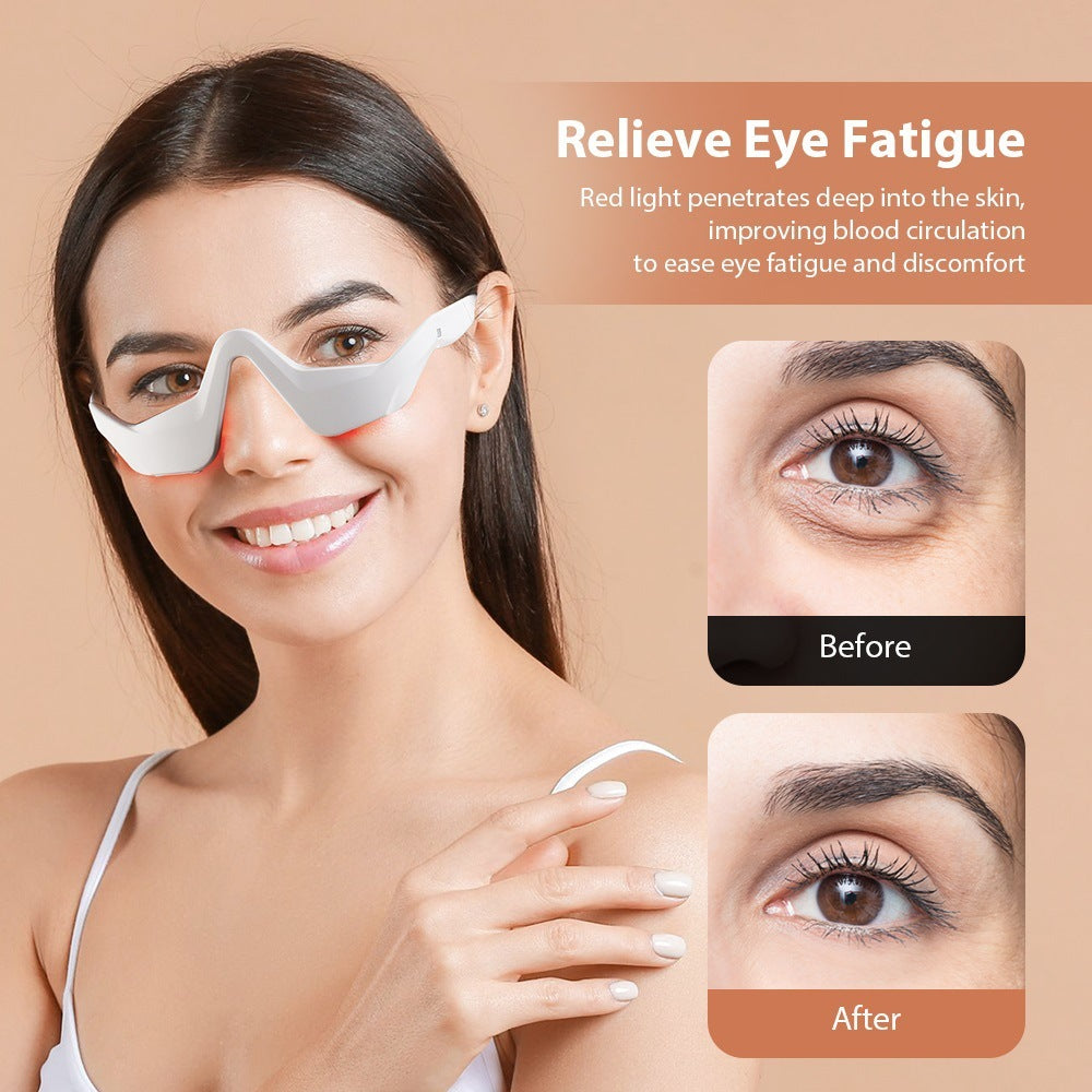 Masajeador de Ojos 👓✨ – Alivio de Fatiga, Antiarrugas y Ojeras con Luz Roja EMS