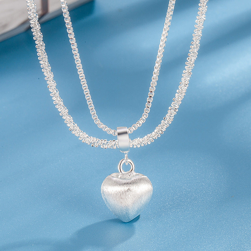 Collar con colgante de corazón, doble cadena, espectacular!!