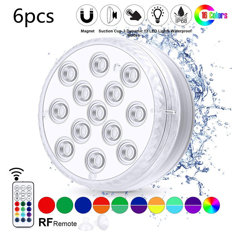 Luz LED sumergible impermeable, lámpara subacuática para jardín, piscina, fuente. luz  con Control remoto