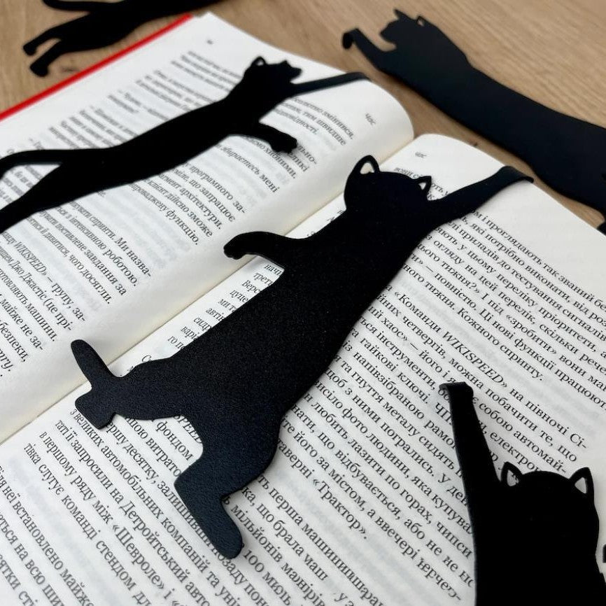 Marcapáginas Metálico con figura de Gato – Set de 5
