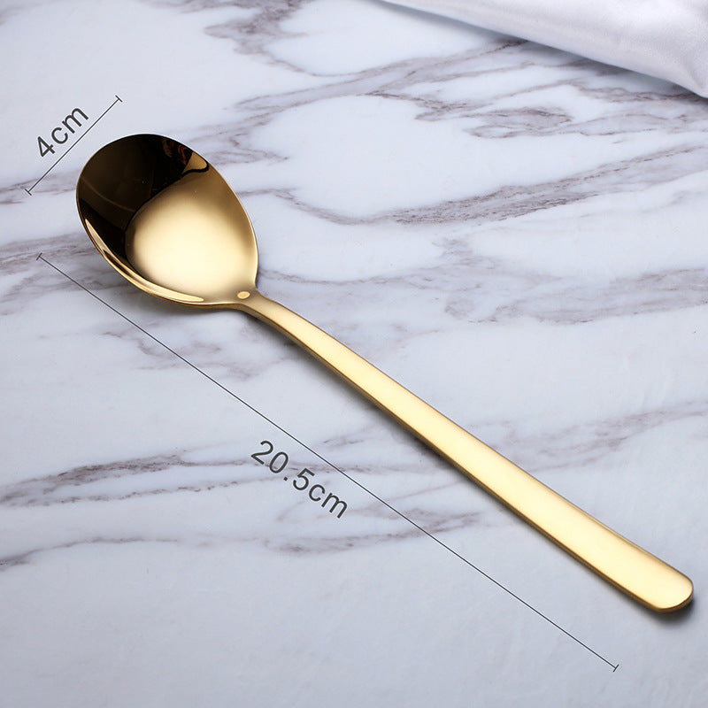 Cuchara Coreana de Mango Largo en Acero Inoxidable – Diseño Elegante y Funcional