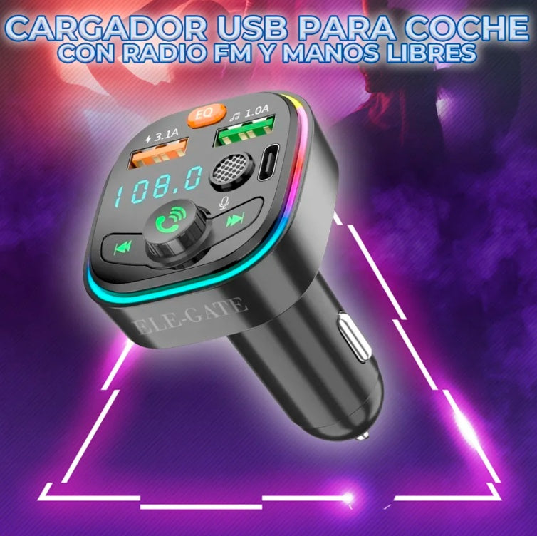 Transmisor Bluetooth para coche, portátil, para PC, sintonizador de radio MP3 y MP4, transmisor FM