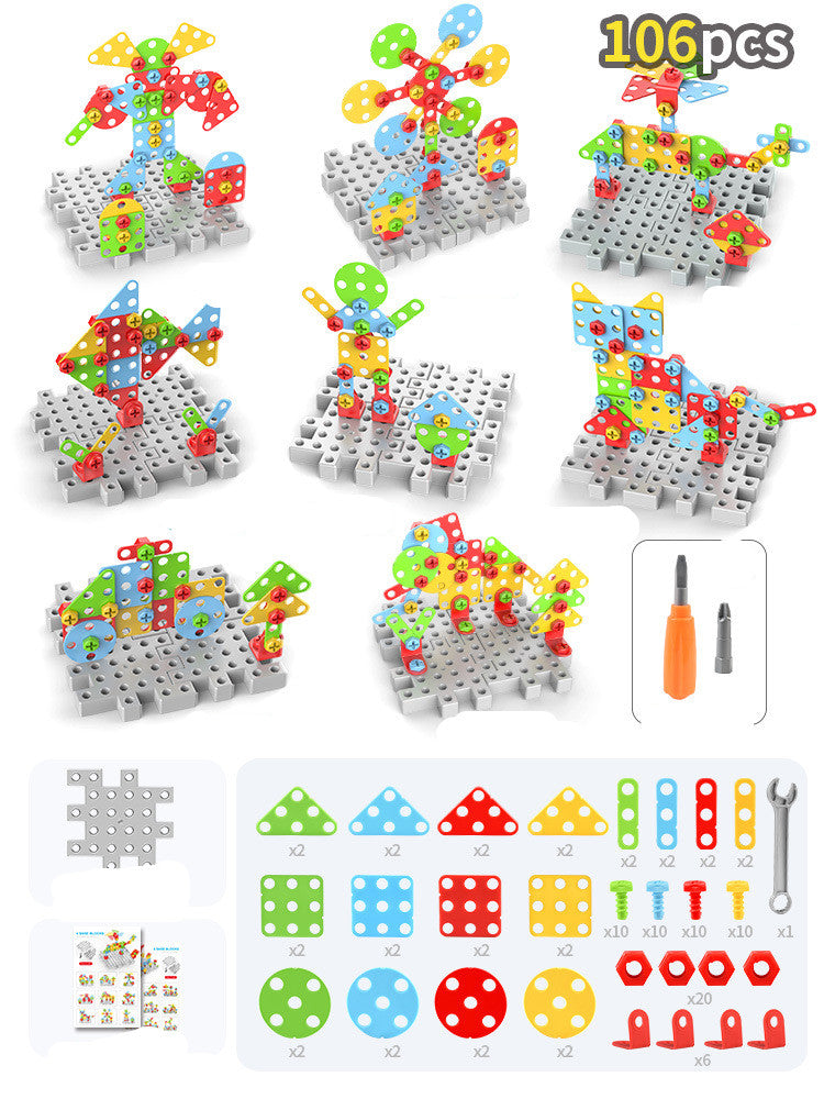 Juego de Construcción con Taladro para Niños – Creatividad con Tornillos de Colores