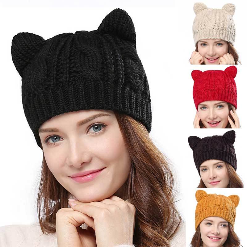 Gorro de Lana tejido con Orejitas de Gato – Estilo Cute y Abrigador Unisex
