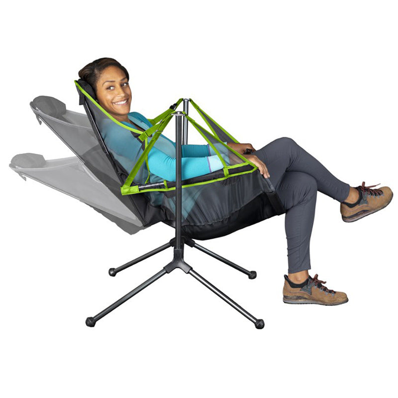 Silla Plegable para el Aire para la pesca, silla de Playa Silla de Luna con Almohada para la Pesca, para Acampar Ultralight Silla portátil (con Bolsa de Almacenamiento)