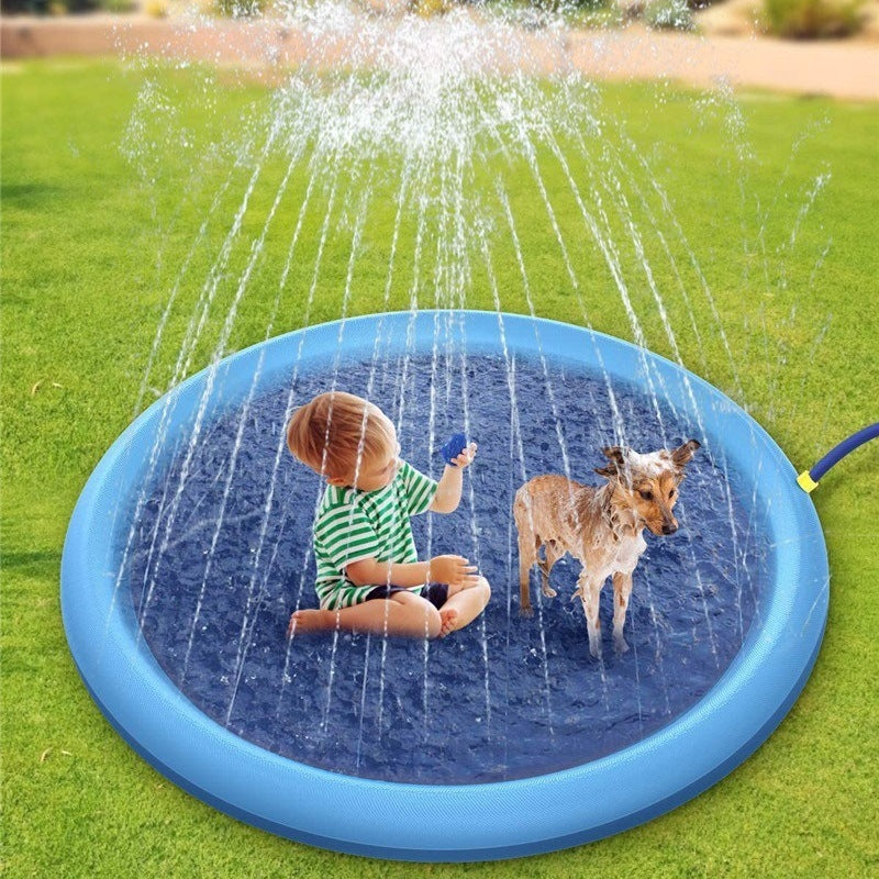 Alfombrilla tipo piscina plana para niños y mascotas, chorro de agua! espectacular