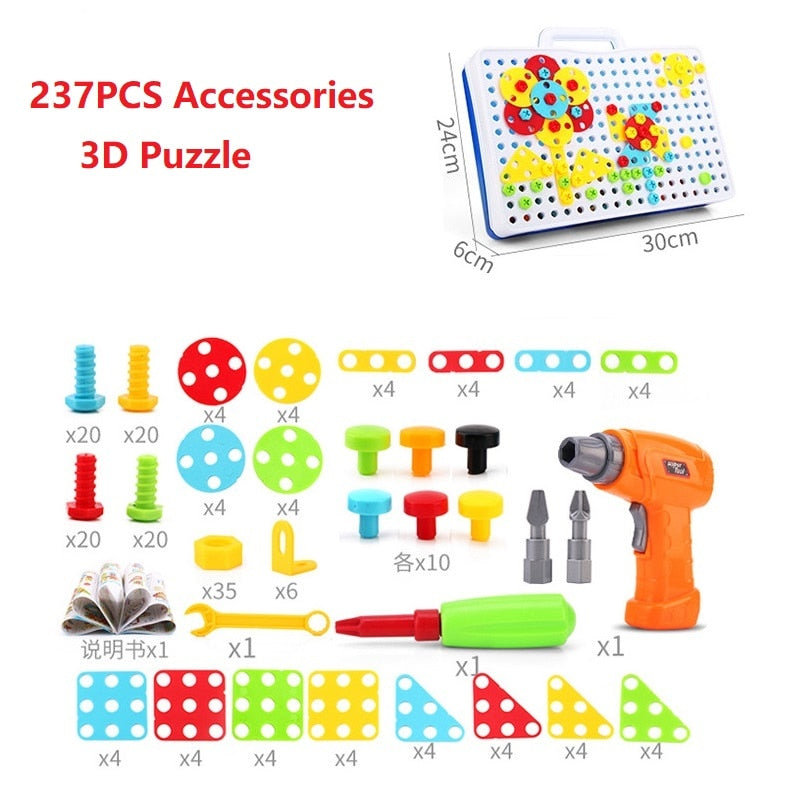 Juego de Construcción con Taladro para Niños – Creatividad con Tornillos de Colores