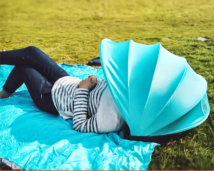 Paraguas de playa plegable a prueba de sol al aire libre, sombrilla para el rostro y cuello con almohada de apoyo