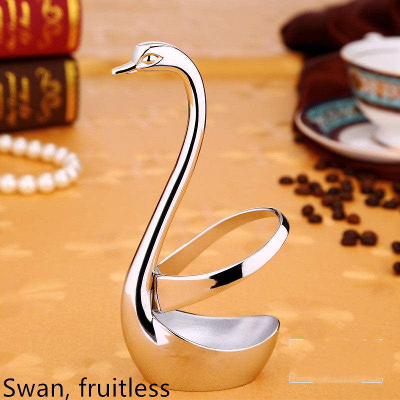 Tenedor y Cuchara de Postre Cisne en Aleación de Zinc – Diseño Elegante Estilo Chino