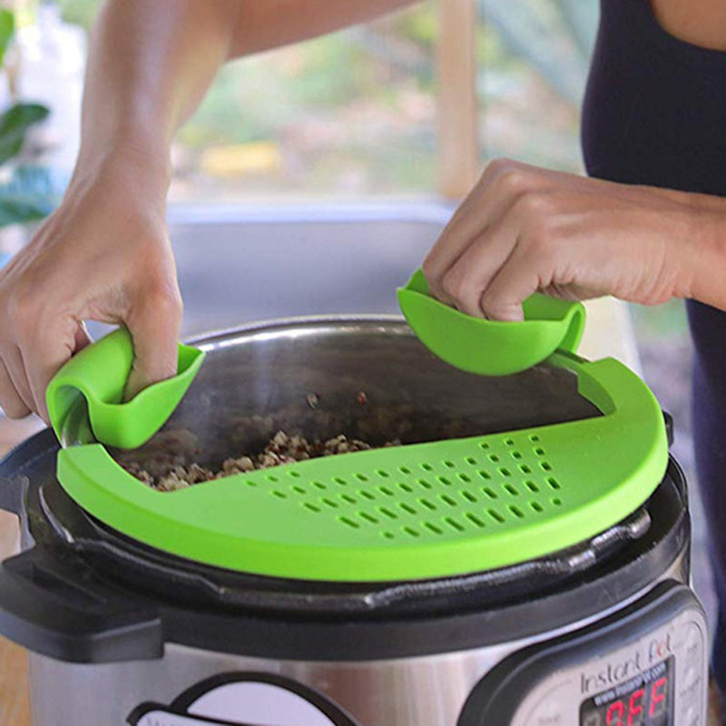 Filtro de Silicona Antiderrames para Cocina – Se Engancha a Ollas, Sartenes y Tazones