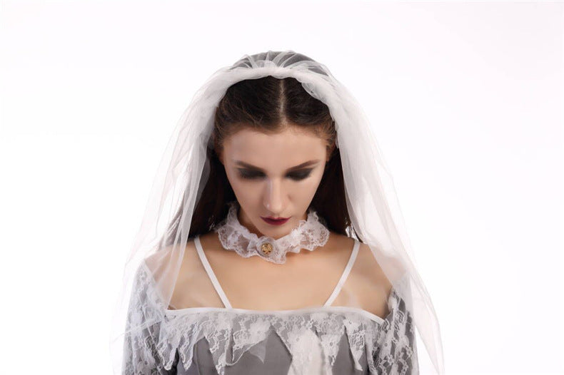 Nuevo vestido de novia zombie de Halloween, disfraz para adulto