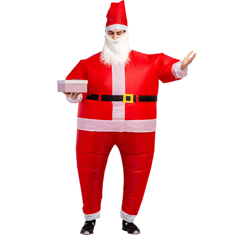 Traje de Santa Claus inflable para adulto, talles grandes