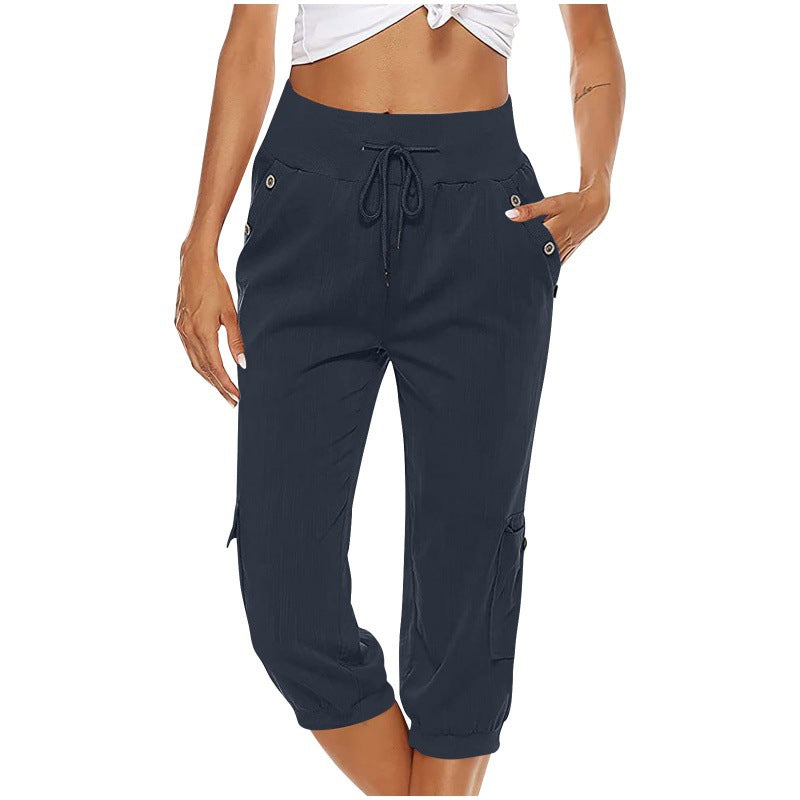 Pantalón Capri Cargo Retro | Estilo Artístico y Bolsillos Funcionales