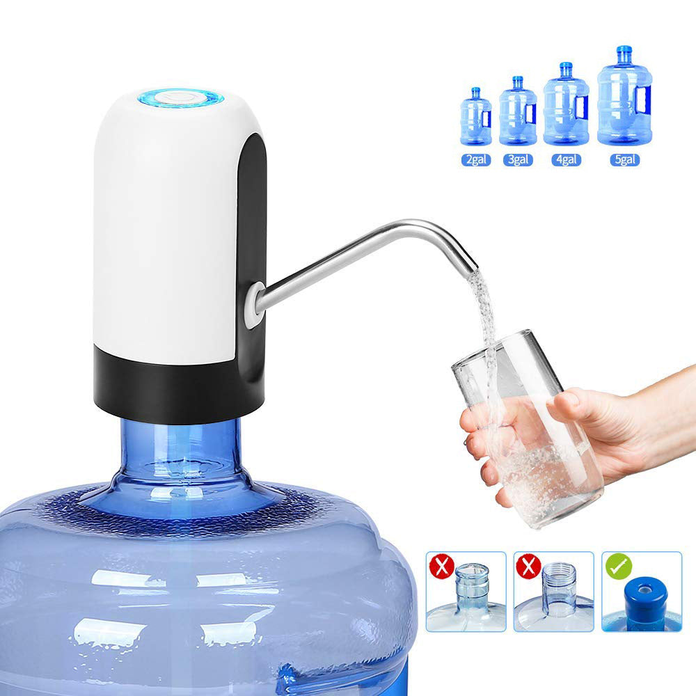 Dispensador de Agua Automático Garrafón Recargable Bomba de Agua Eléctrica Inalámbrica Bombeo Rápido Despachador de Agua con Interruptor para Botella de Galón Universal