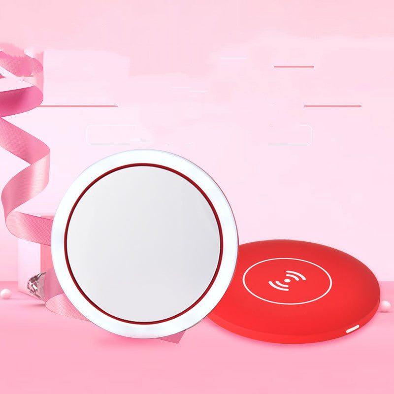 Espejo de maquillaje LED de carga inalámbrica Espejo portátil