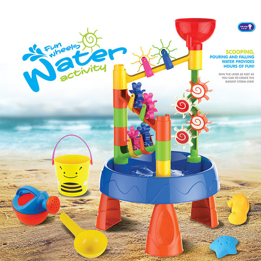 Juego de mesa de playa con embudo de rueda hidráulica, juego de playa de verano, juguetes para niños