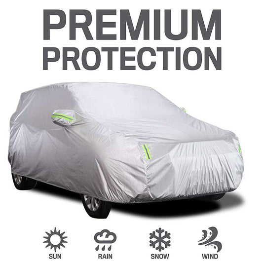 Fundas universales para automóvil de poliéster con protección solar y banda reflectante