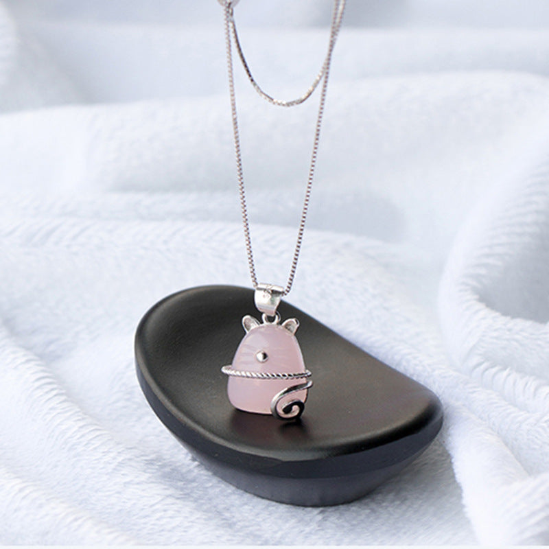 Collar Lucky Cat Plata Esterlina 925 | Brillo y Buena Fortuna