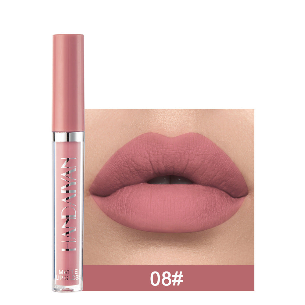 Lip Glaze lápiz labial líquido Mini tubo brillo de labios a prueba de agua y antiadherente