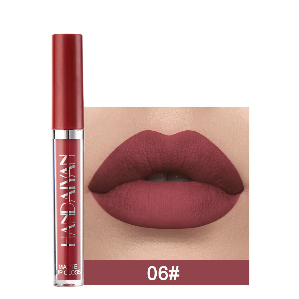 Lip Glaze lápiz labial líquido Mini tubo brillo de labios a prueba de agua y antiadherente