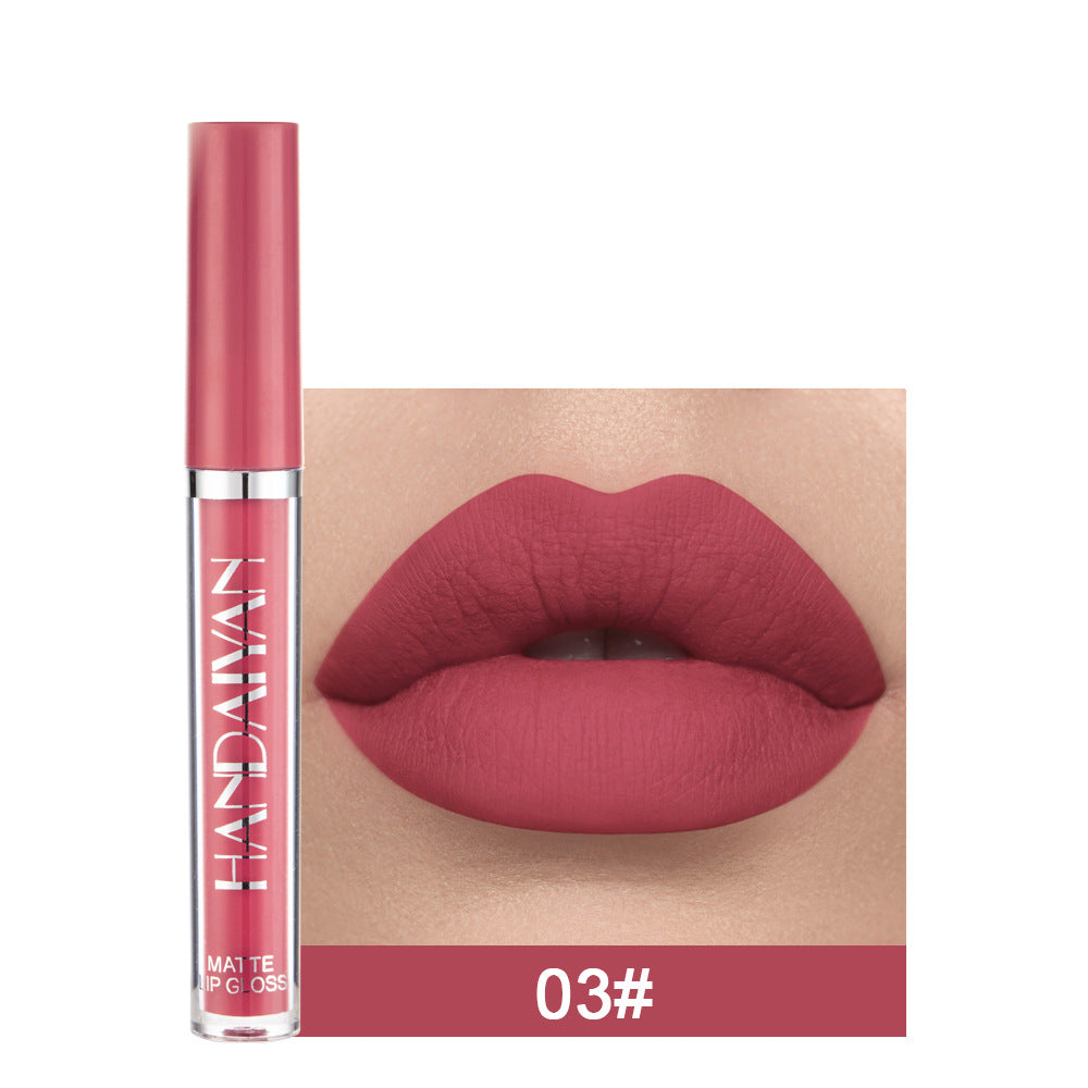 Lip Glaze lápiz labial líquido Mini tubo brillo de labios a prueba de agua y antiadherente