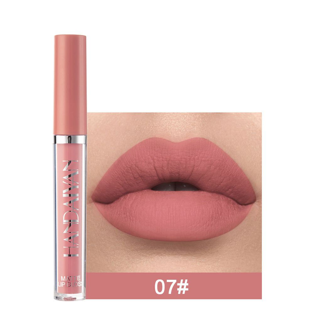 Lip Glaze lápiz labial líquido Mini tubo brillo de labios a prueba de agua y antiadherente