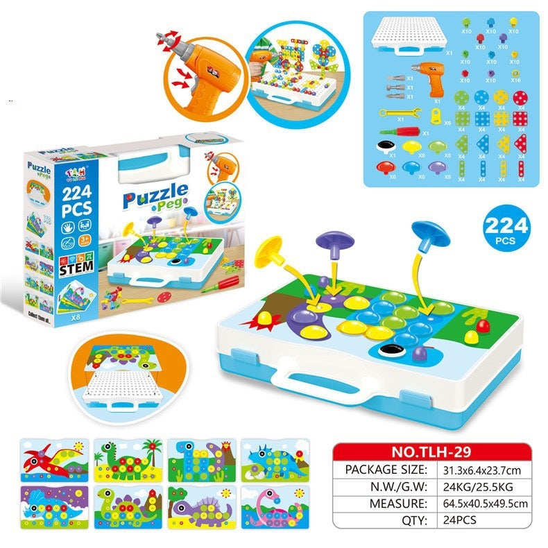 Juego de Construcción con Taladro para Niños – Creatividad con Tornillos de Colores