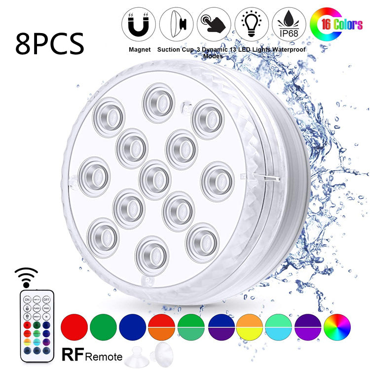 Luz LED sumergible impermeable, lámpara subacuática para jardín, piscina, fuente. luz  con Control remoto