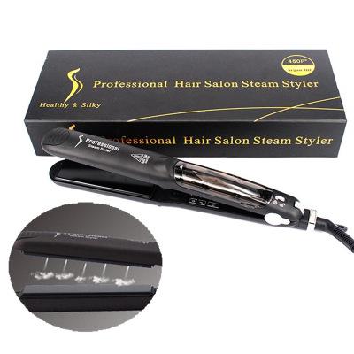 Plancha de pelo profesional con función de Vapor, Alisadora para el cabello, plancha plana de Vapor de cerámica con turmalina, plancha alisadora,