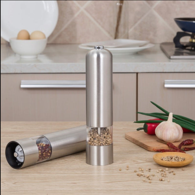 Molino Eléctrico de Especias Acero Inoxidable – Ajuste de Grosor y Diseño Transparente
