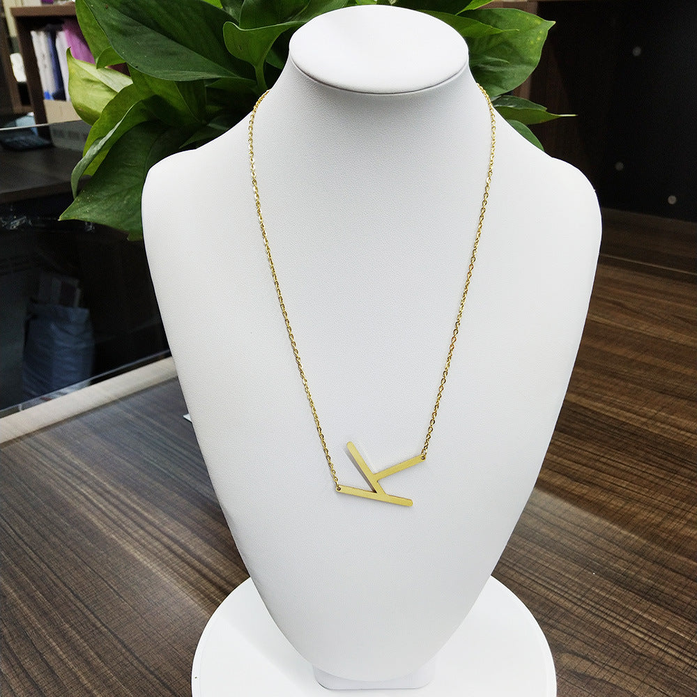 Collar Inicial Chapado en Oro Rosa | Letra Personalizada en Acero Inoxidable