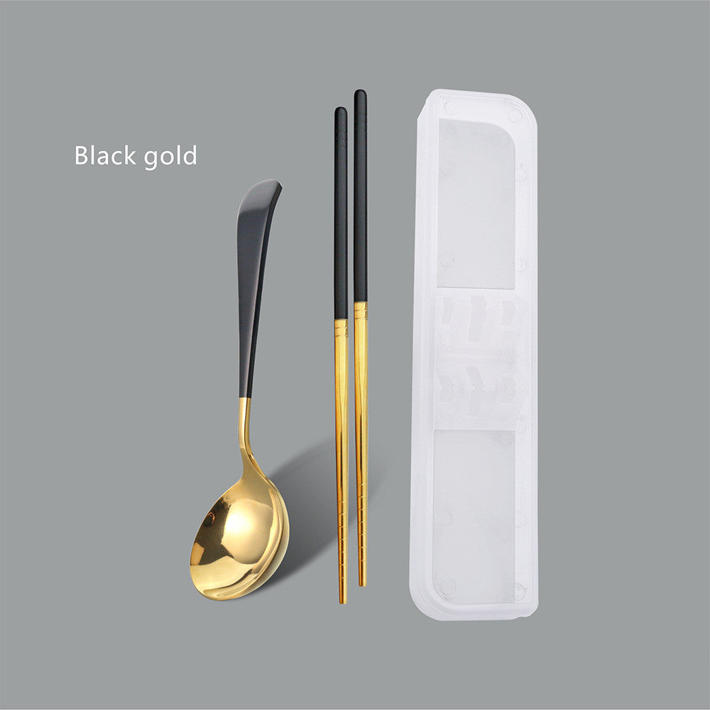 Set de Cuchara y Palillos en Acero Inoxidable 304 – Vajilla Minimalista Premium