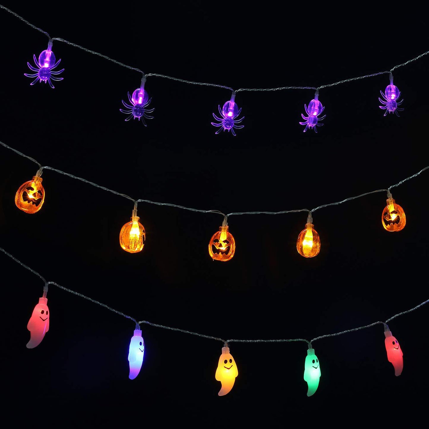 Cadena de luces LED de araña de Halloween