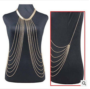 Collar de cadena con borlas europeas y americanas