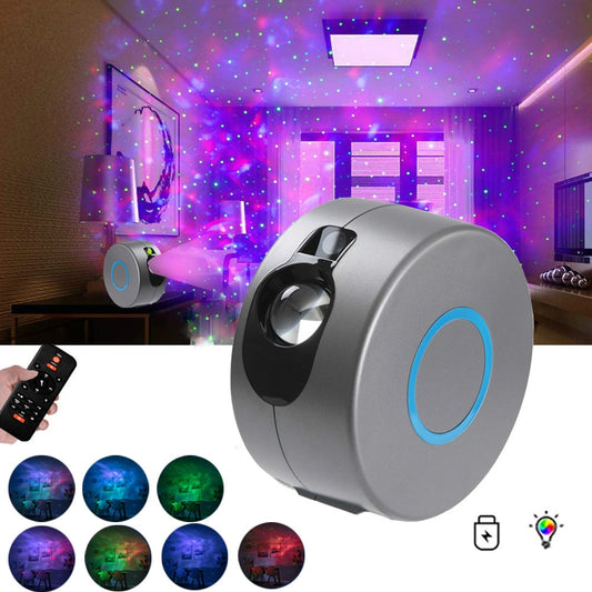 Proyector Galaxy Starry Sky giratorio, lampara de luz para cuarto de niños y adultos, hermoso proyector de luz, 7 colores distintos