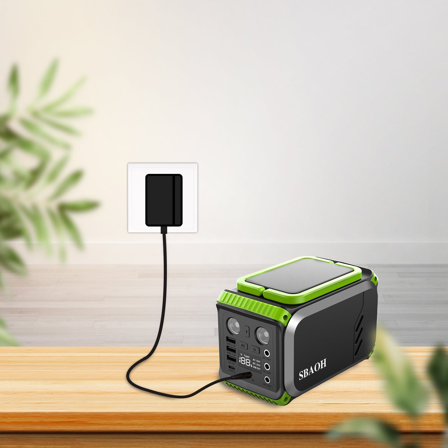Estación de energía exterior de 110 V, generador solar de 148 Wh y 200 W, batería de respaldo para el hogar.