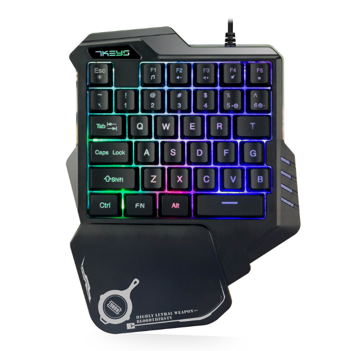 Teclado mecánico para jugar con una sola mano, mini teclado portátil retroiluminado RGB, controlador de juego