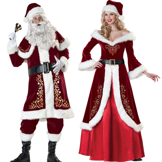 Traje espectacular de Santa Claus para parejas, Santa Claus y Mamá Claus. traje de Papá Noel para el y ella, divertido y de alta calidad